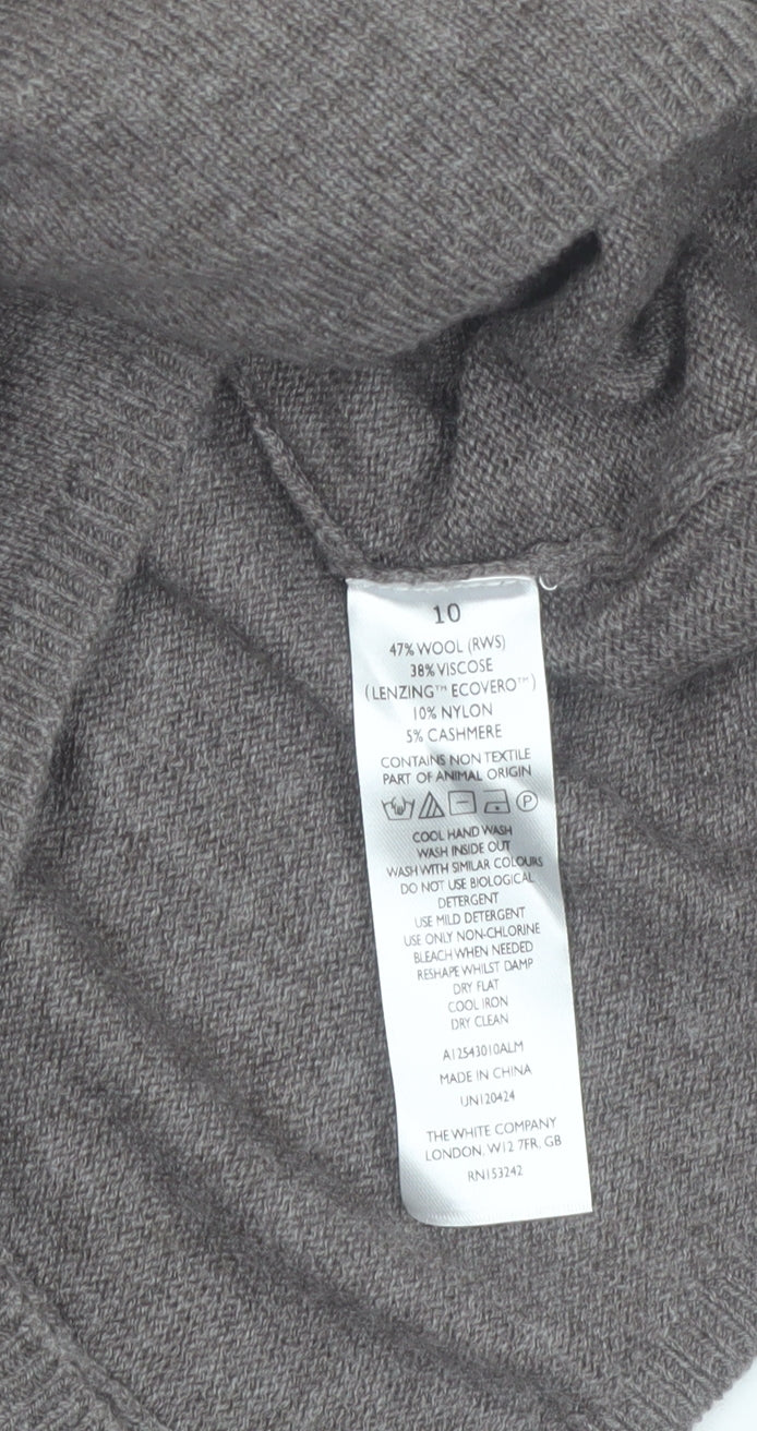 The White Company Women’s Brown Wool Cashmere Button Back Cardigan UK 10
