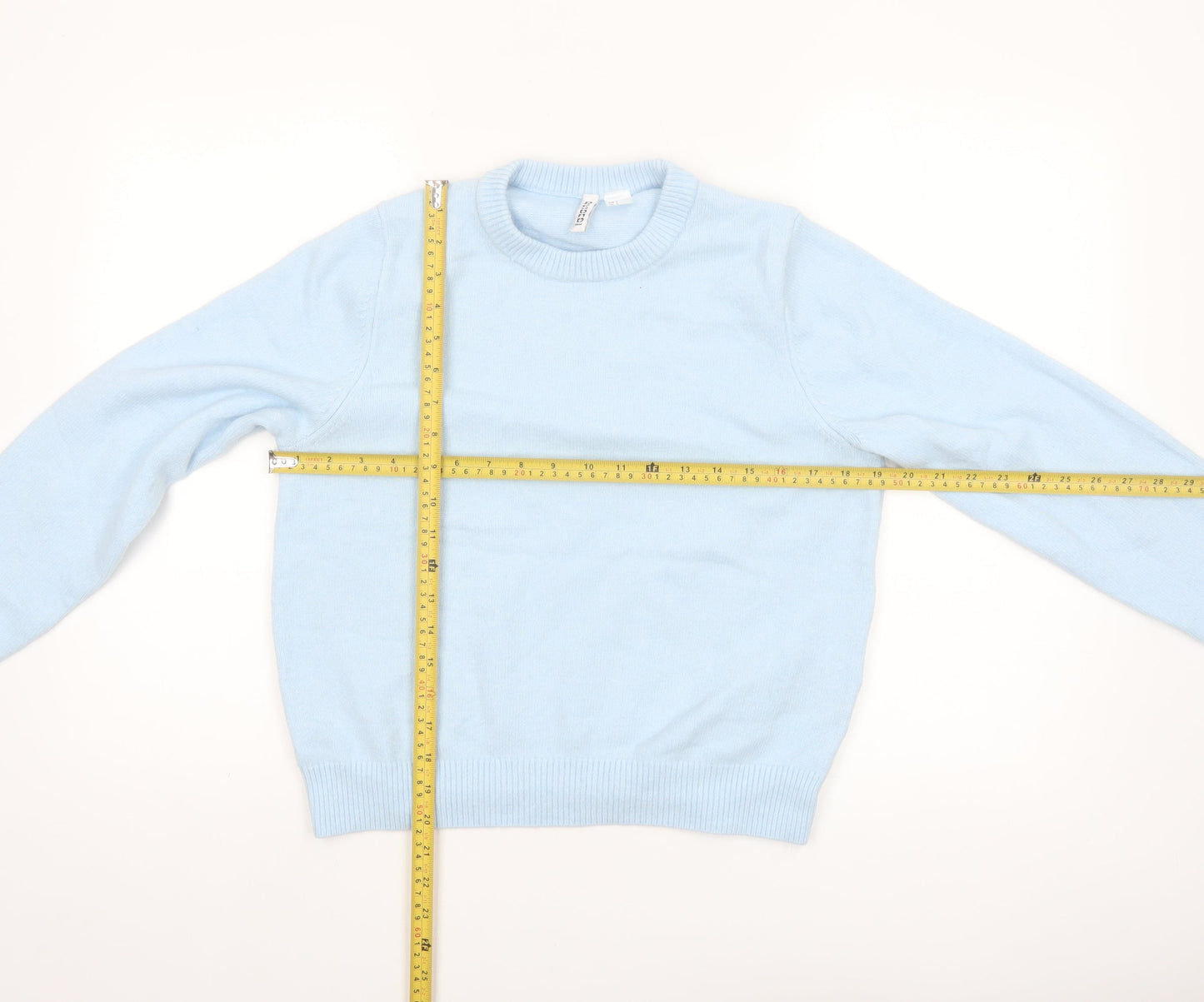 H&M Divided Womens Blue Crew Neck Pullover Jumper Size 8