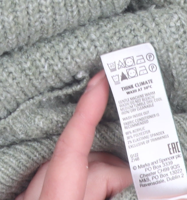 Marks and Spencer Women's Green Chunky-Knit Cardigan M
