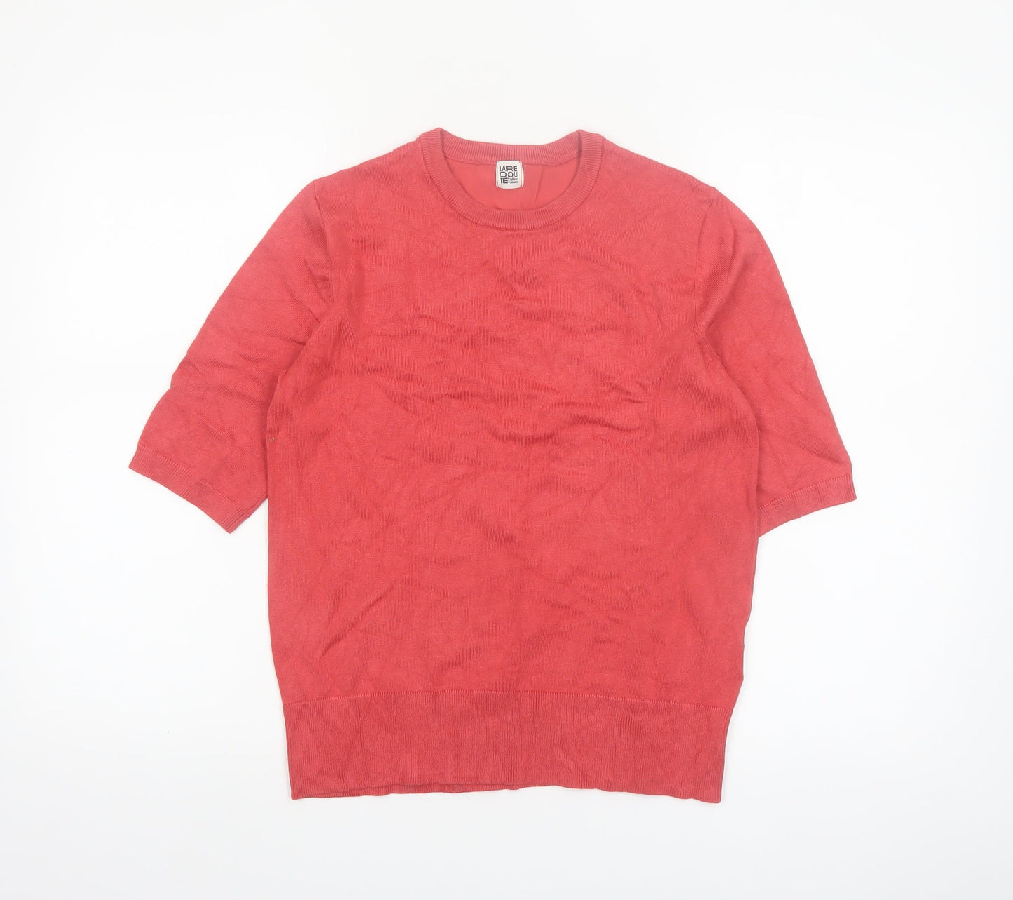 La Redoute Women Red Short Sleeve Knit Jumper Size M