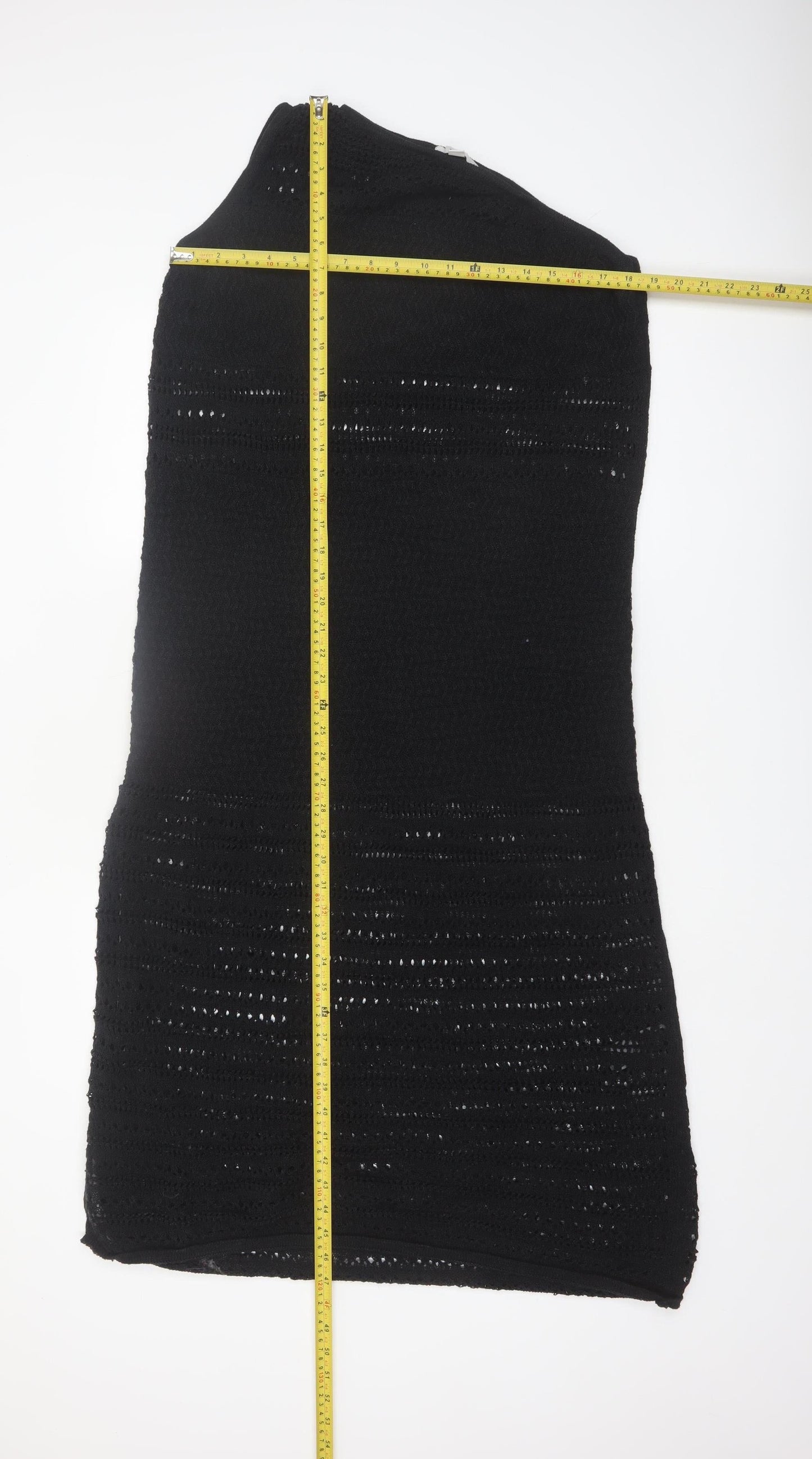 Marks and Spencer Women Black L Crochet Knit Sheath Dress