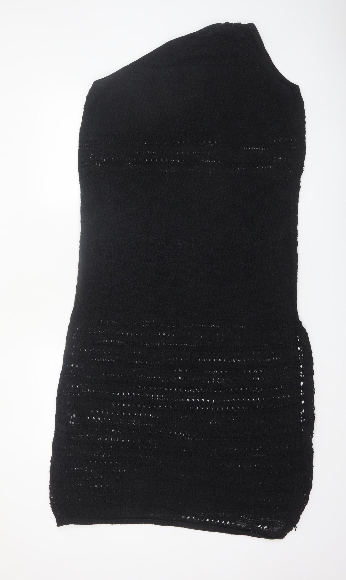 Marks and Spencer Women Black L Crochet Knit Sheath Dress