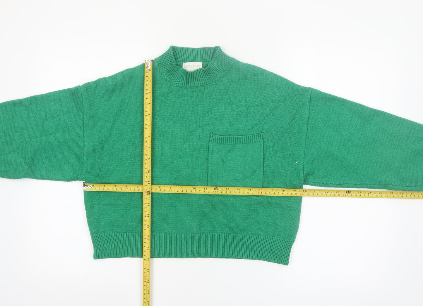 Apricot Women’s Green Mock Neck Knit Pullover Jumper Size 12