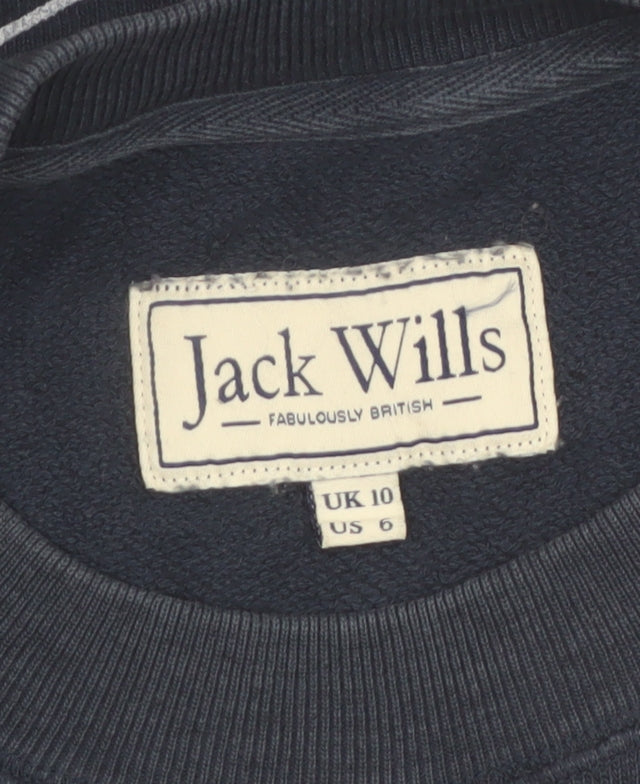 Jack Wills Womens Navy Blue Cotton Crew Neck Pullover Sweatshirt UK 10