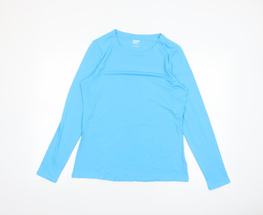 Lands' End Women's Blue Long Sleeve Cotton Blend Jersey T-Shirt M