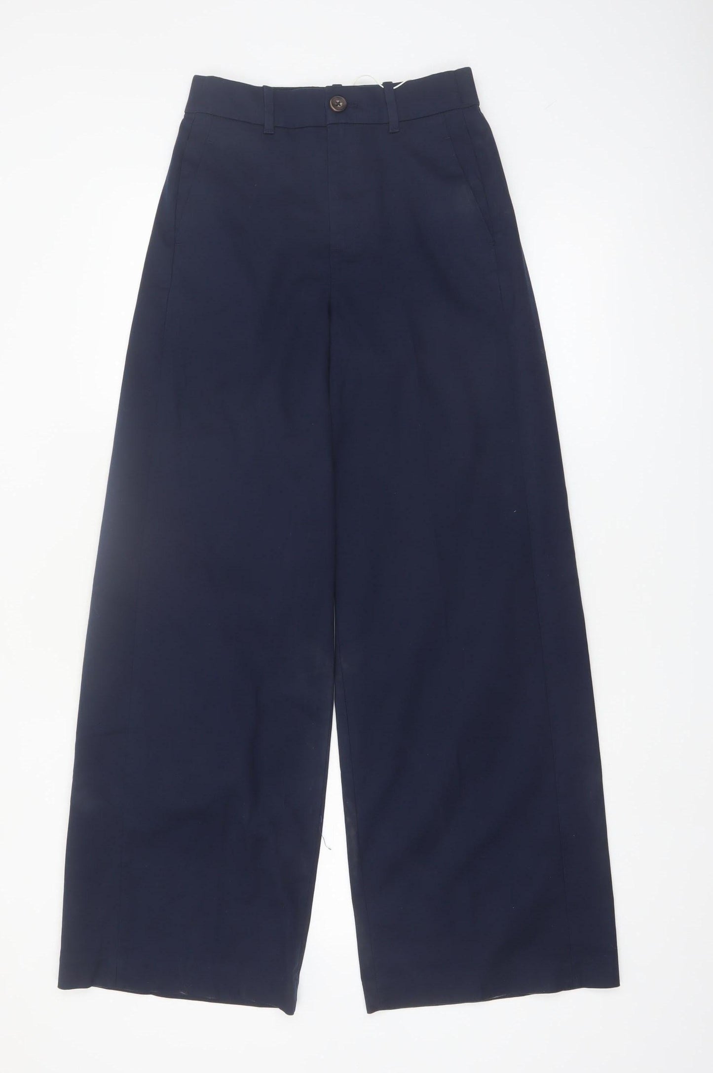 Marks and Spencer Womens Blue Size 6 Wide-Leg Trousers