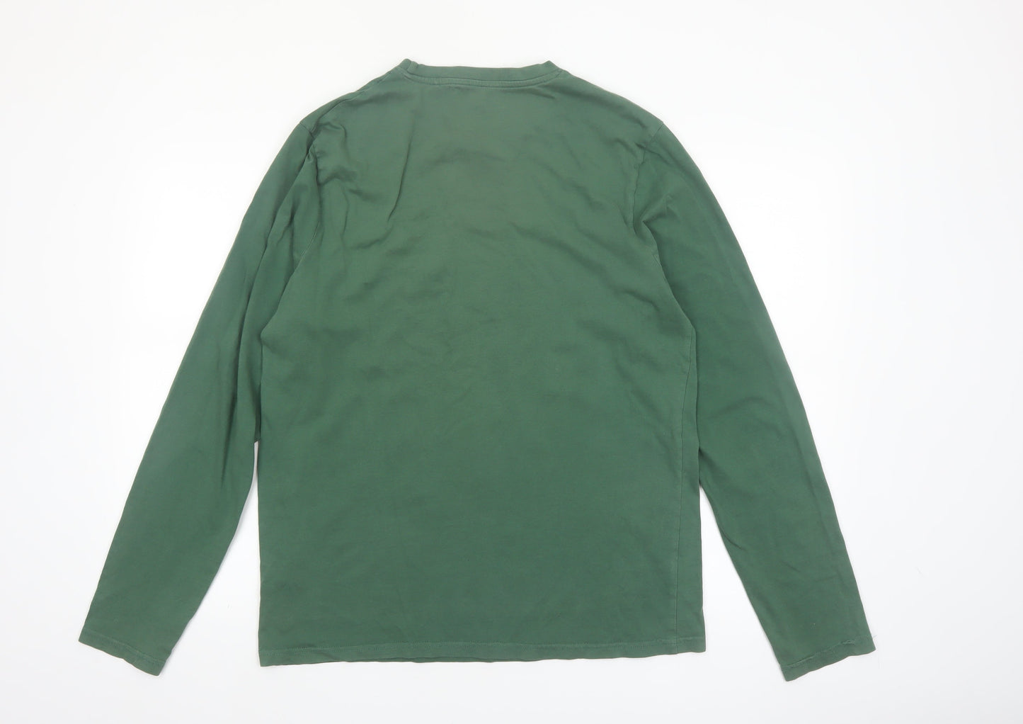 Mountain Warehouse Men’s Green Long Sleeve Organic Cotton Graphic Top Size M