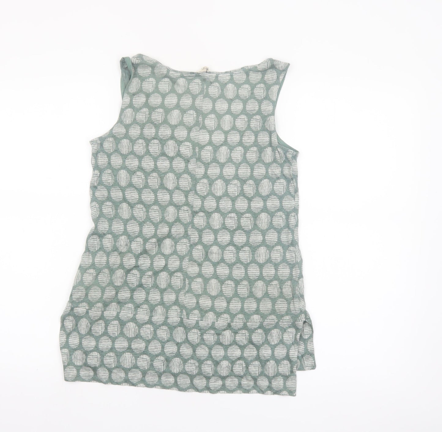 White Stuff Women's Green Linen V-Neck Sleeveless Tank Top UK 8