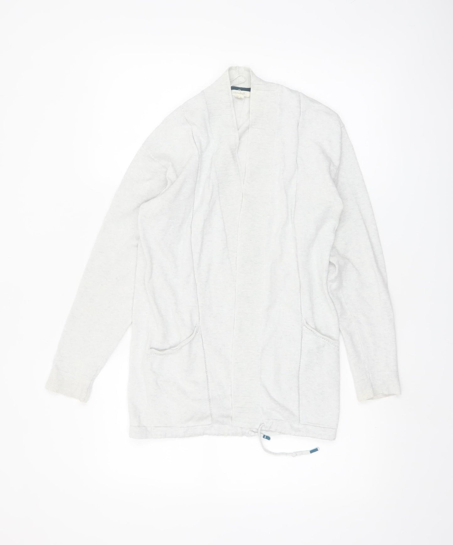 White Stuff Womens Ivory Long Sleeve Open Knit Cardigan Size 12