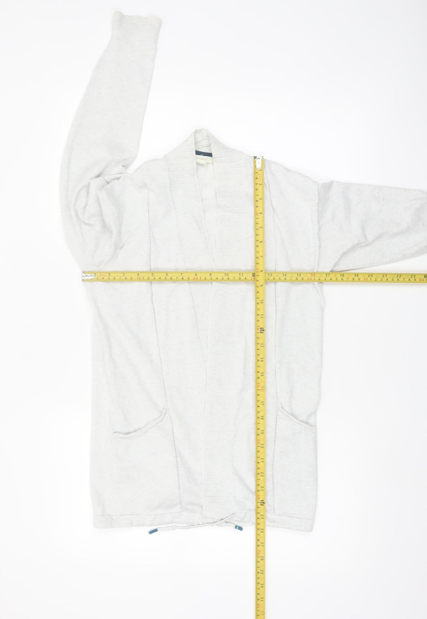 White Stuff Womens Ivory Long Sleeve Open Knit Cardigan Size 12