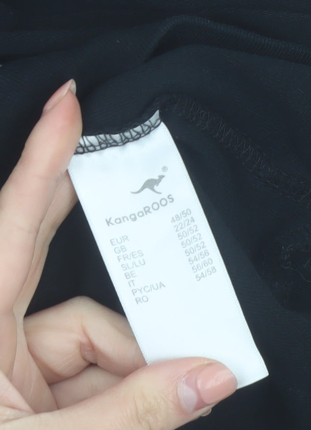 KangaROOS Women Black 22/24 Pullover Sweatshirt Cotton V-Neck