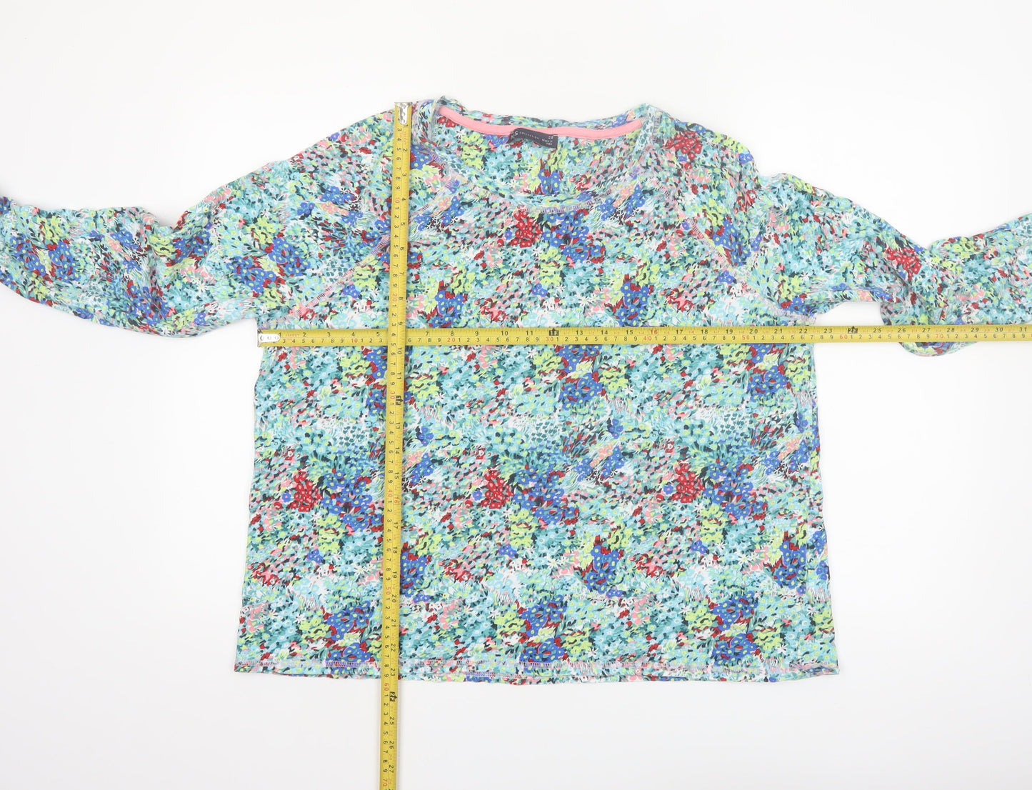 Marks and Spencer Women’s Multicoloured Floral Print Cotton Long Sleeve Top Size 20