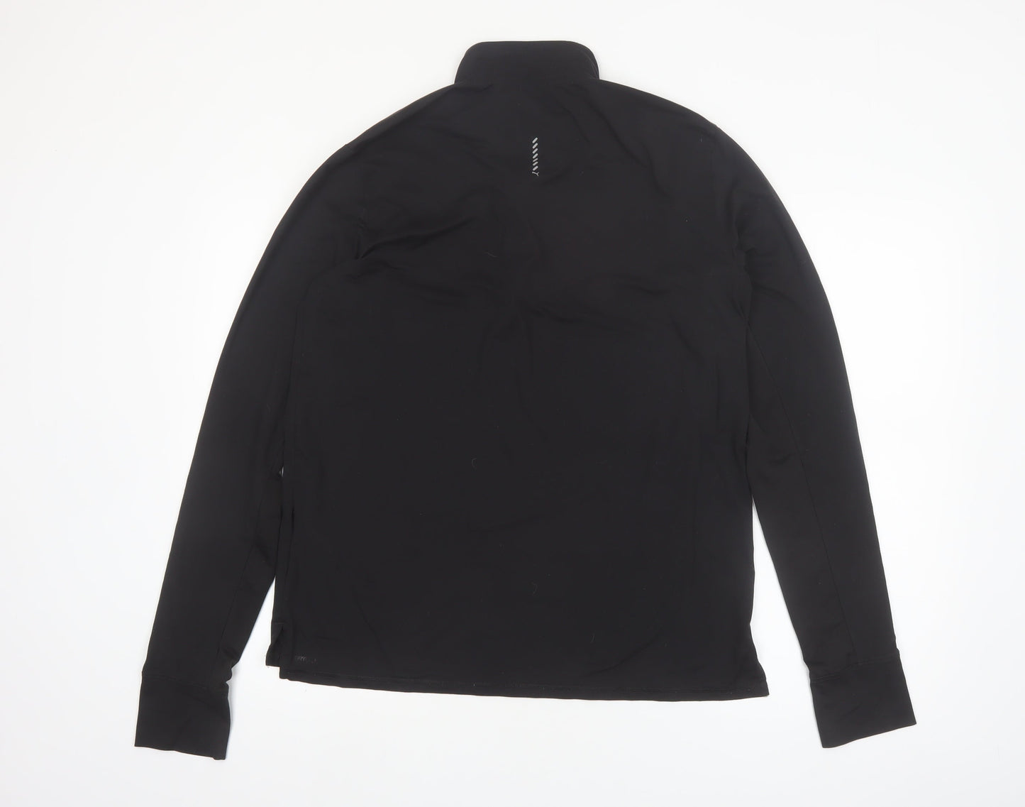 Puma Men’s Black Long Sleeve 1/4 Zip Running Top M Athletic Fit