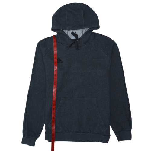 Adidas Men Grey Pullover Hoodie M Regular Fit Fleece Sportswear