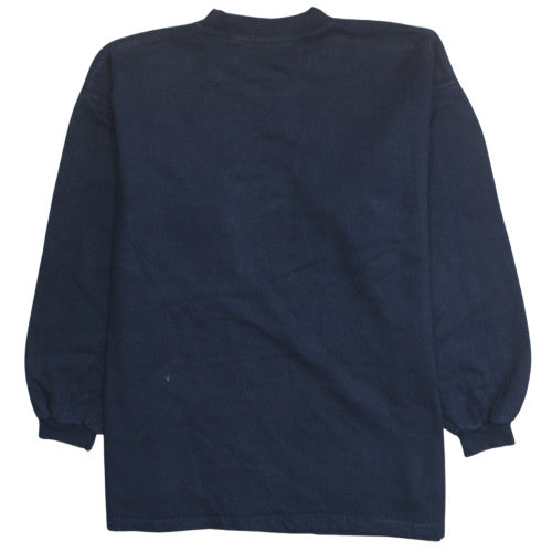 Fila Mens Navy Blue Crew Neck Sweatshirt XXL Logo Embroidered Pullover