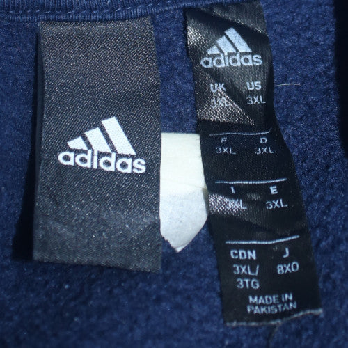 Adidas Men's Blue 3XL Pullover Hoodie with Logo & Pocket