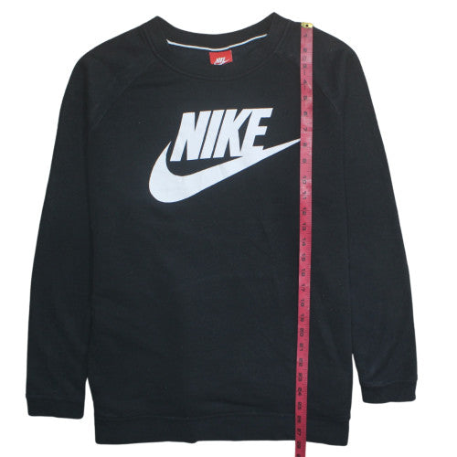 Nike Womens Black XL Crew Neck Pullover Sweatshirt with Logo Print