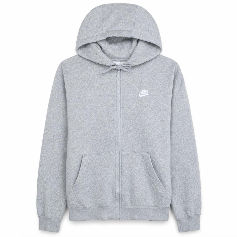 Nike Men's Grey Full Zip Fleece Hoodie Size M