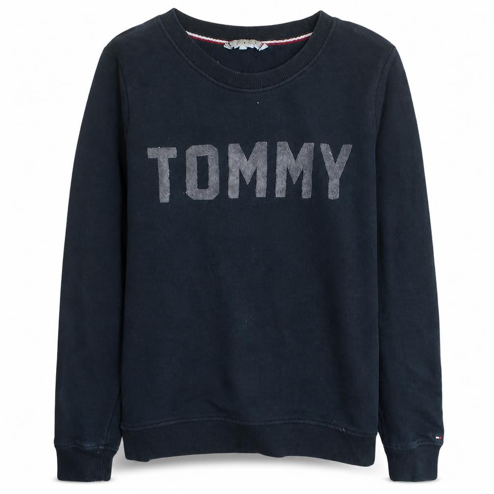 Tommy Hilfiger Womens Navy Sweatshirt Crew Neck Cotton Blend M