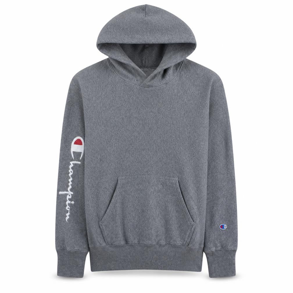 Champion Men's Grey Reverse Weave Pullover Hoodie Small