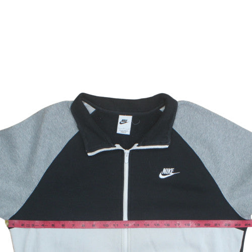 Nike Mens Black Grey Track Jacket Size M Full Zip Fleece