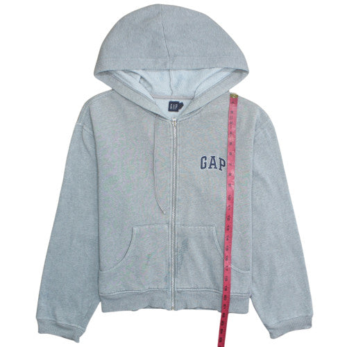 GAP Women’s Grey Full Zip Hoodie M Classic Logo Casual Sweatshirt