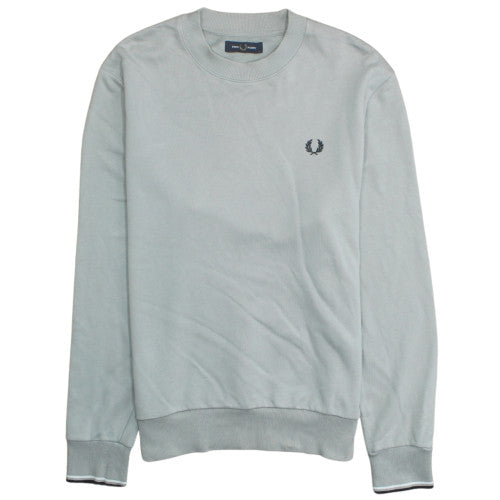 Fred Perry Men's Grey Crew Neck Cotton Sweatshirt Size L