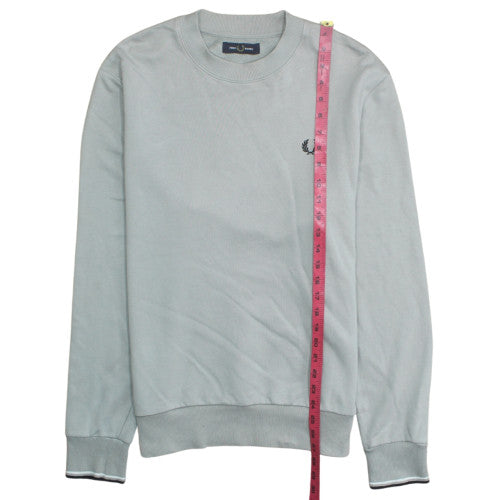 Fred Perry Men's Grey Crew Neck Cotton Sweatshirt Size L
