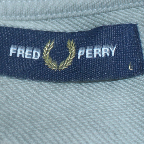 Fred Perry Men's Grey Crew Neck Cotton Sweatshirt Size L