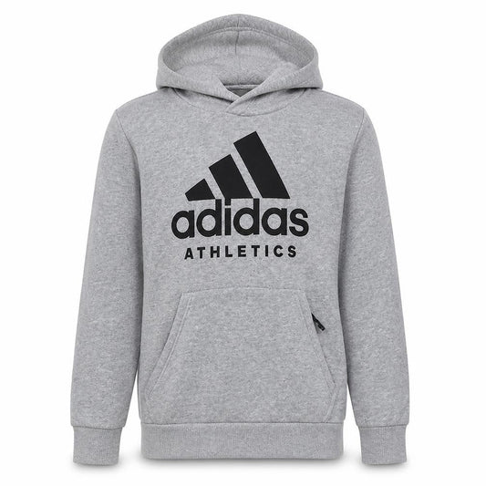 Adidas Men's Grey Pullover Hoodie Sweatshirt M Logo Sportswear