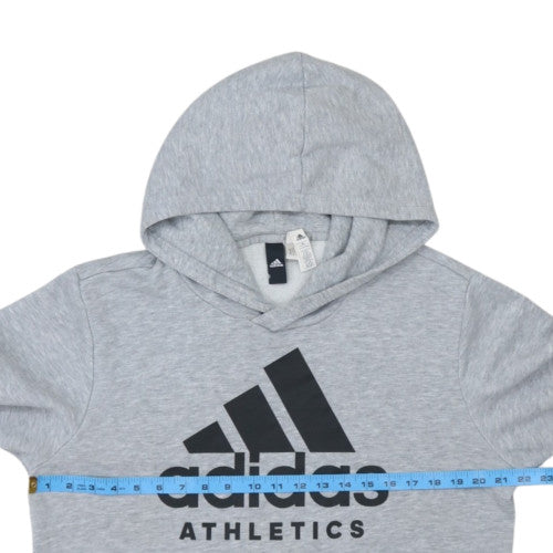 Adidas Men's Grey Pullover Hoodie Sweatshirt M Logo Sportswear