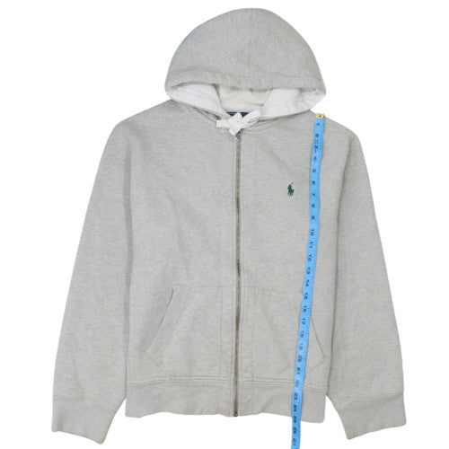 Ralph Lauren Men's Grey Full Zip Hoodie L Logo Classic Style