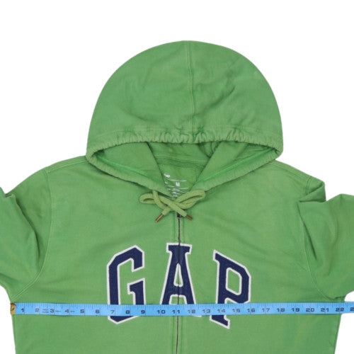 GAP Women Green Full Zip Hoodie Medium 100% Cotton Casual