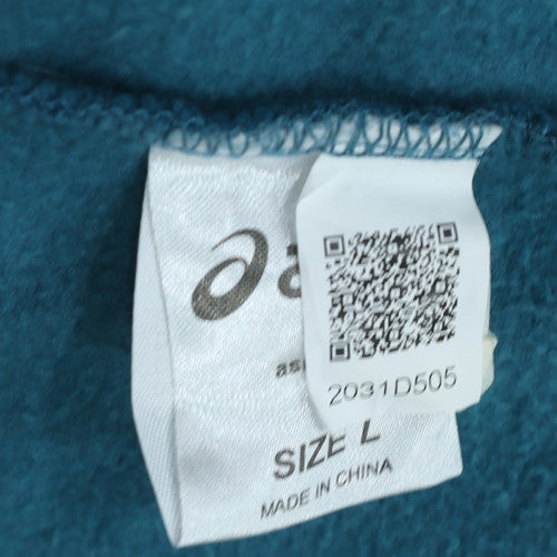 Asics Men's Blue Pullover Hoodie L Sports Fleece Sweatshirt