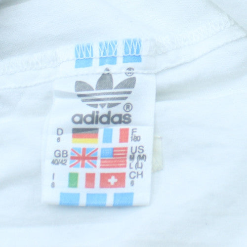 Adidas Women’s White Multicolour Graphic Sweatshirt Size L 40/42 Vintage Style