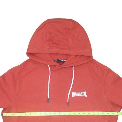Lonsdale Men’s Red Pullover Hoodie L Logo Sports Fleece Sweatshirt