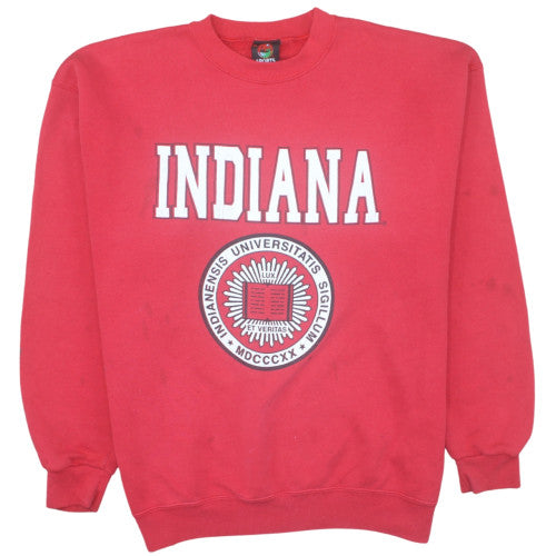 AM Sports Women Red Indiana Graphic Print Pullover Sweatshirt XL