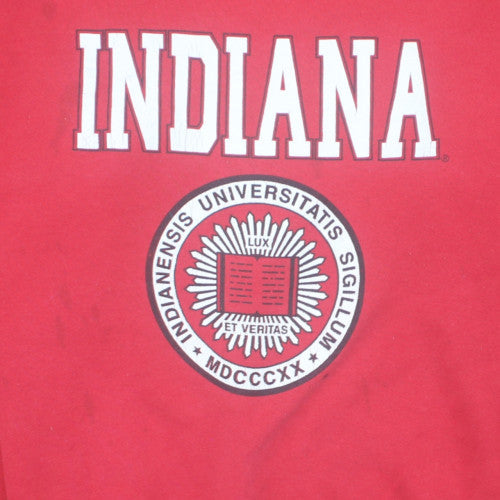 AM Sports Women Red Indiana Graphic Print Pullover Sweatshirt XL