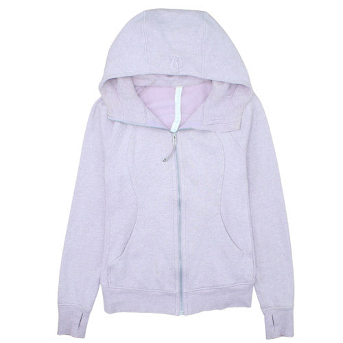 Lululemon Women Lilac Full Zip Hoodie Size 8 Cotton Blend
