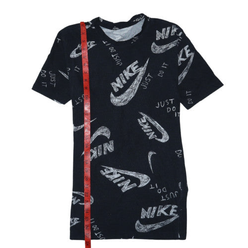 Nike Men's Black XS Graphic Print Crew Neck Cotton T-Shirt