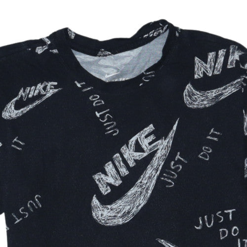 Nike Men's Black XS Graphic Print Crew Neck Cotton T-Shirt