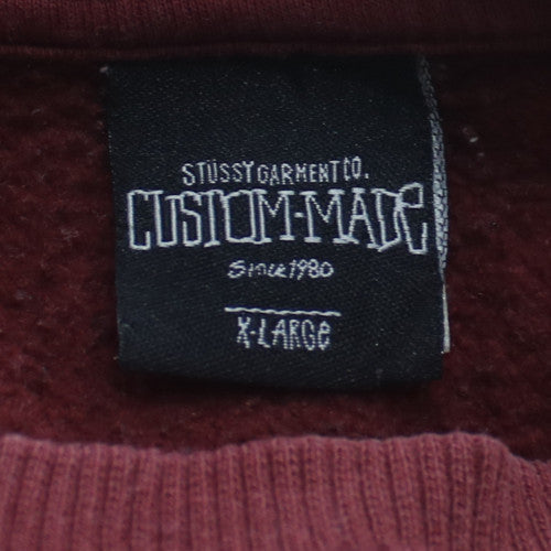 Stussy Men's Red XL Pullover Sweatshirt with City Logo Print