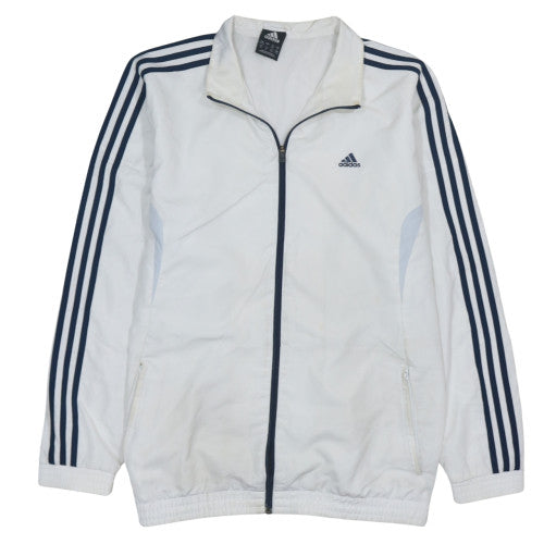 Adidas Men's White Track Jacket Size 44 Regular Fit Full Zip