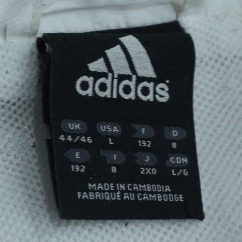 Adidas Men's White Track Jacket Size 44 Regular Fit Full Zip