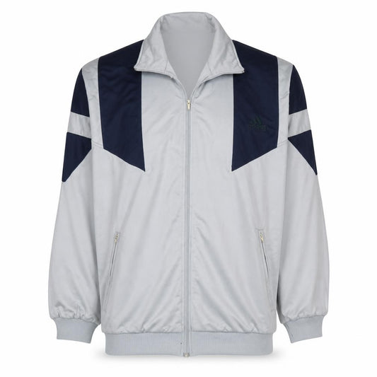 Adidas Men's Grey Track Jacket L Colourblock Retro Sports Zip Top