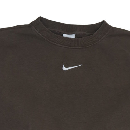 Nike Womens Brown Sweatshirt XS Crew Neck Cotton Blend Pullover