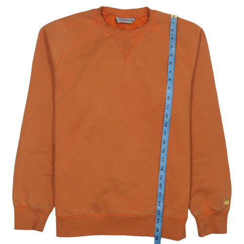 Carhartt WIP Men's Orange Chase Sweatshirt M Crew Neck Cotton Blend