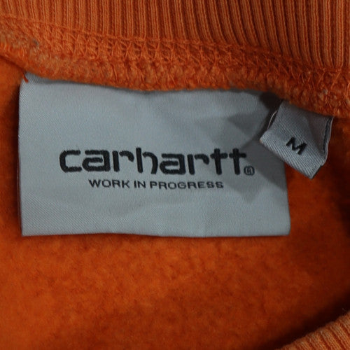 Carhartt WIP Men's Orange Chase Sweatshirt M Crew Neck Cotton Blend
