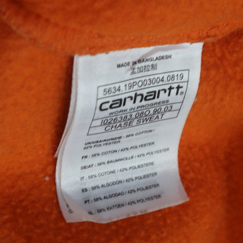 Carhartt WIP Men's Orange Chase Sweatshirt M Crew Neck Cotton Blend