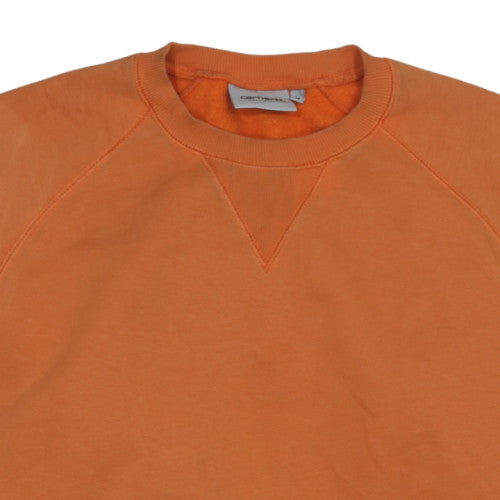 Carhartt WIP Men's Orange Chase Sweatshirt M Crew Neck Cotton Blend